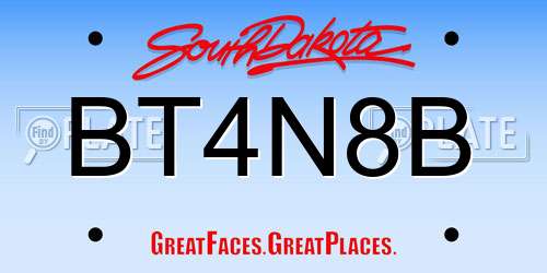 BT4N8B South Dakota License Plate