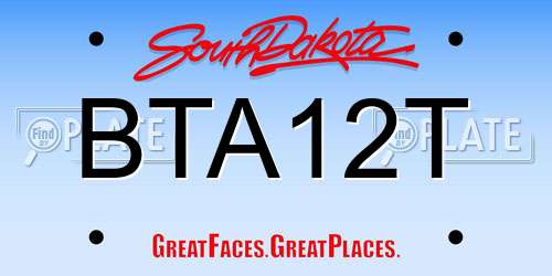 BTA12T South Dakota License Plate