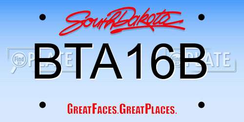 BTA16B South Dakota License Plate