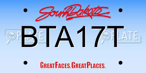 BTA17T South Dakota License Plate