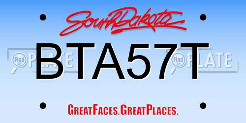 BTA57T South Dakota License Plate
