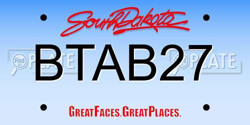 BTAB27 South Dakota License Plate