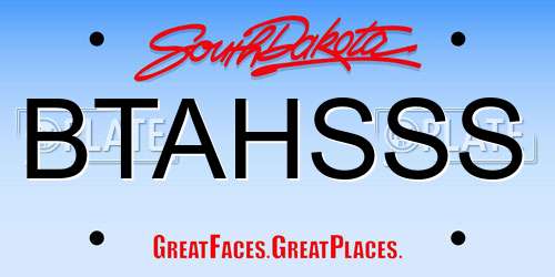 BTAHSSS South Dakota License Plate