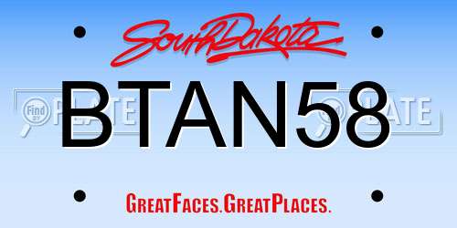 BTAN58 South Dakota License Plate