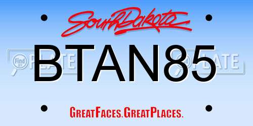 BTAN85 South Dakota License Plate