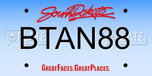 BTAN88 South Dakota License Plate