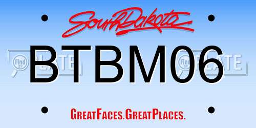 BTBM06 South Dakota License Plate
