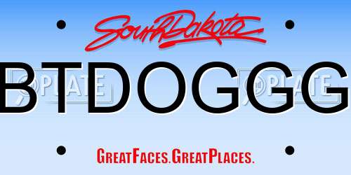 BTDOGGG South Dakota License Plate