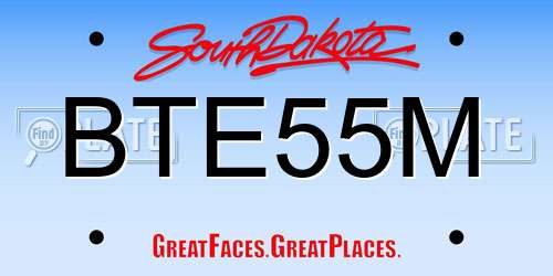 BTE55M South Dakota License Plate