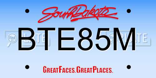 BTE85M South Dakota License Plate