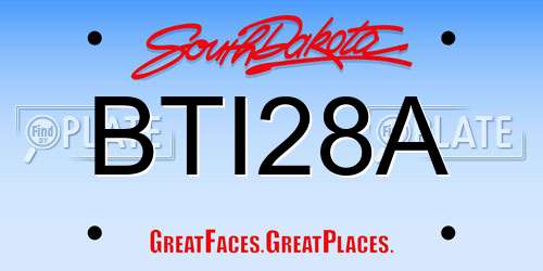 BTI28A South Dakota License Plate