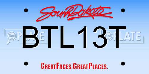 BTL13T South Dakota License Plate