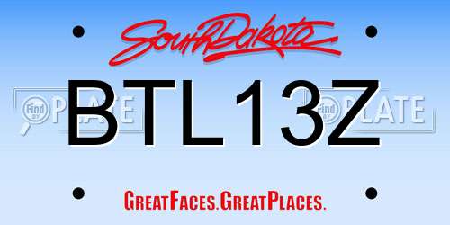 BTL13Z South Dakota License Plate