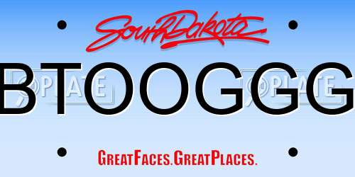 BTOOGGG South Dakota License Plate
