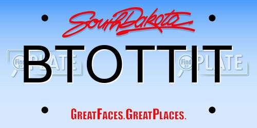 BTOTTIT South Dakota License Plate
