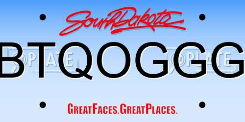 BTQOGGG South Dakota License Plate