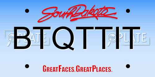 BTQTTIT South Dakota License Plate