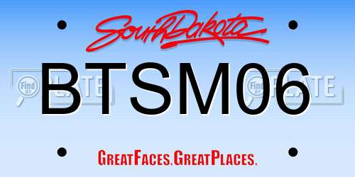 BTSM06 South Dakota License Plate