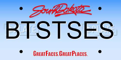 BTSTSES South Dakota License Plate
