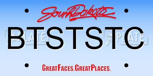 BTSTSTC South Dakota License Plate
