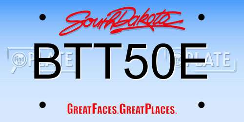 BTT50E South Dakota License Plate