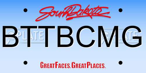 BTTBCMG South Dakota License Plate
