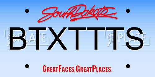 BTXTTTS South Dakota License Plate