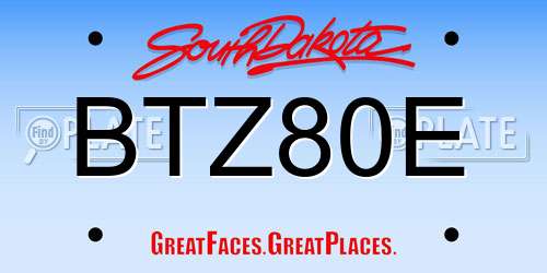 BTZ80E South Dakota License Plate