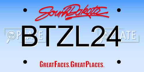 BTZL24 South Dakota License Plate