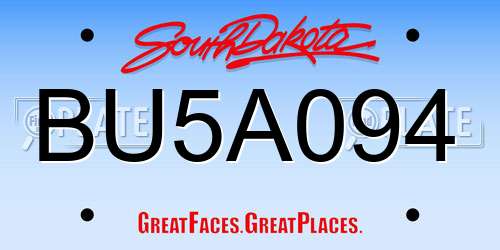 BU5A094 South Dakota License Plate