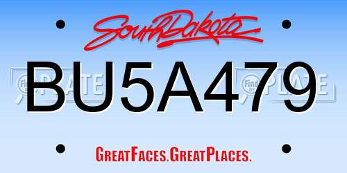 BU5A479 South Dakota License Plate