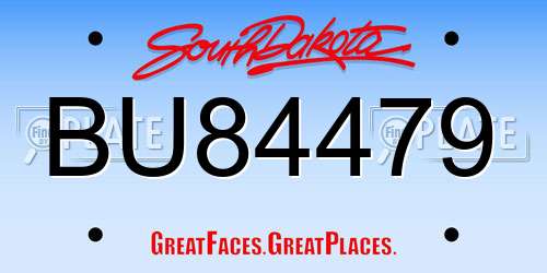 BU84479 South Dakota License Plate