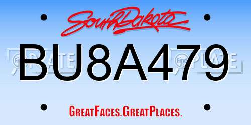 BU8A479 South Dakota License Plate