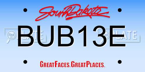 BUB13E South Dakota License Plate
