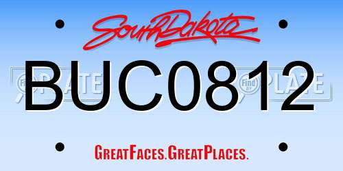 BUC0812 South Dakota License Plate