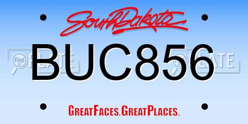 BUC856 South Dakota License Plate