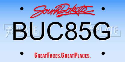 BUC85G South Dakota License Plate