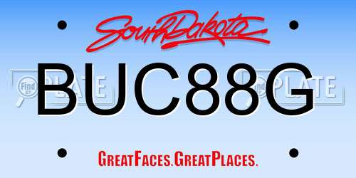 BUC88G South Dakota License Plate