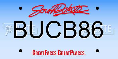 BUCB86 South Dakota License Plate