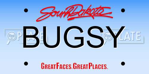 BUGSY South Dakota License Plate
