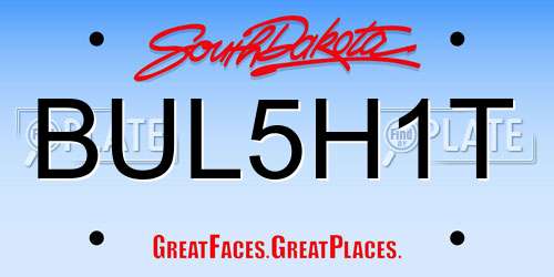 BUL5H1T South Dakota License Plate