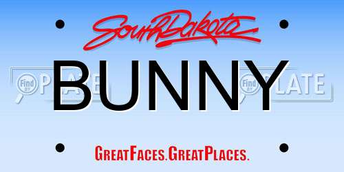BUNNY South Dakota License Plate