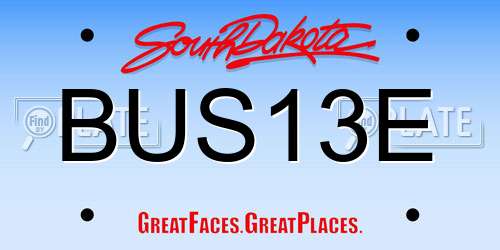 BUS13E South Dakota License Plate