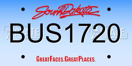 BUS1720 South Dakota License Plate