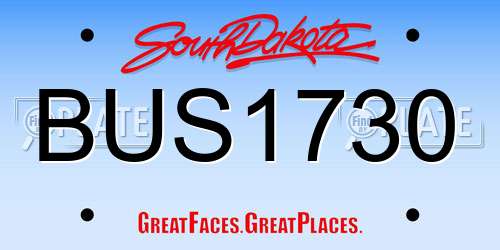 BUS1730 South Dakota License Plate