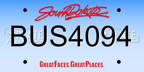 BUS4094 South Dakota License Plate