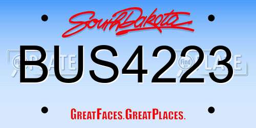 BUS4223 South Dakota License Plate