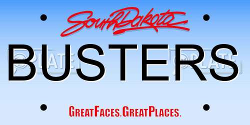 BUSTERS South Dakota License Plate