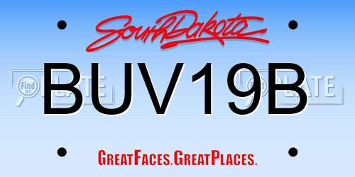 BUV19B South Dakota License Plate