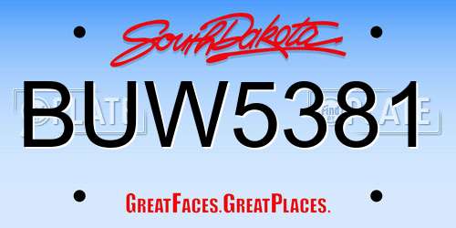 BUW5381 South Dakota License Plate